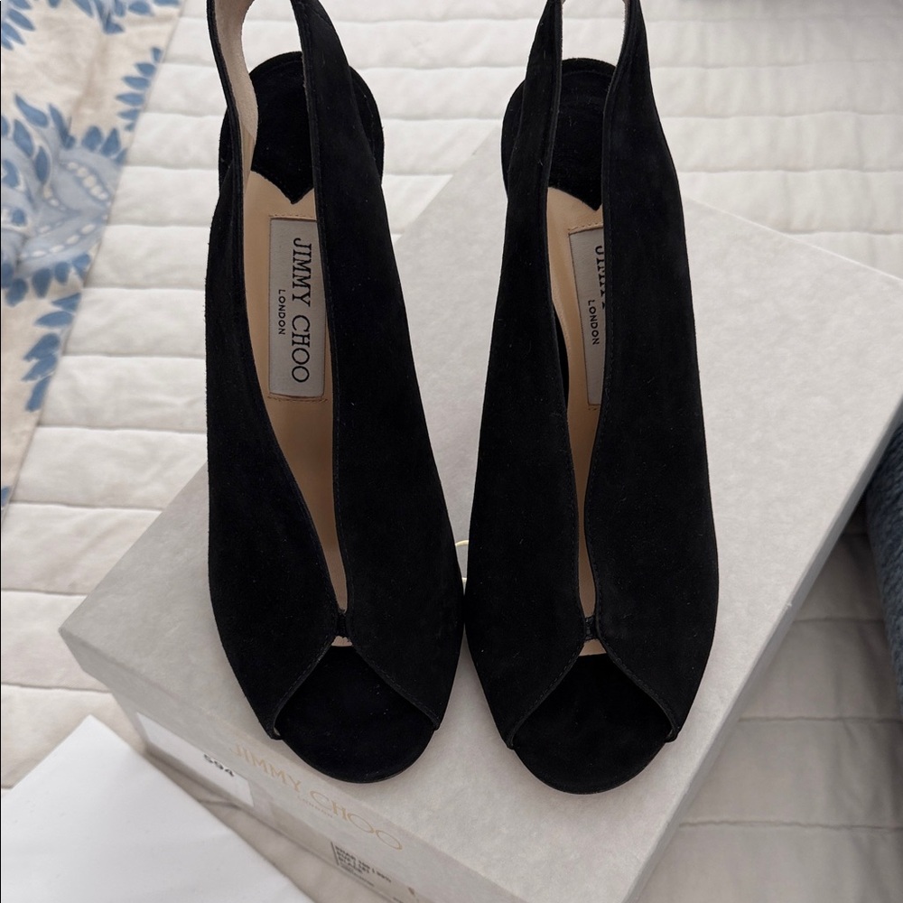 Jimmy Choo Shar Elegant Black Slingback Heels 39.5 - Picture 6 of 6